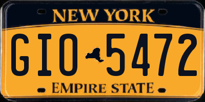 NY license plate GIO5472