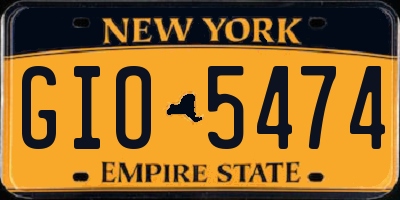NY license plate GIO5474