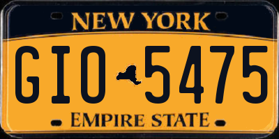 NY license plate GIO5475
