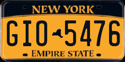 NY license plate GIO5476