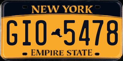 NY license plate GIO5478