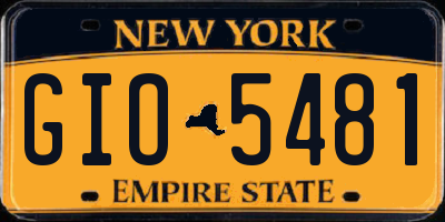 NY license plate GIO5481