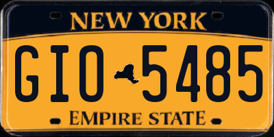NY license plate GIO5485