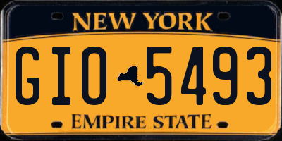 NY license plate GIO5493