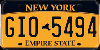 NY license plate GIO5494