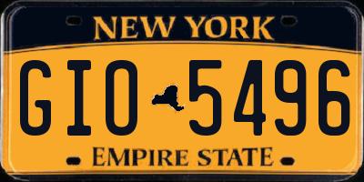 NY license plate GIO5496