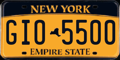NY license plate GIO5500