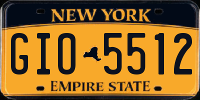 NY license plate GIO5512