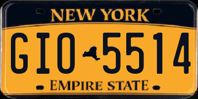NY license plate GIO5514