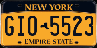 NY license plate GIO5523