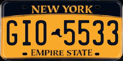 NY license plate GIO5533