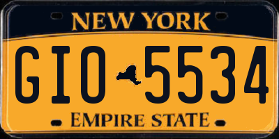 NY license plate GIO5534
