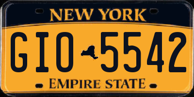 NY license plate GIO5542