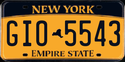 NY license plate GIO5543