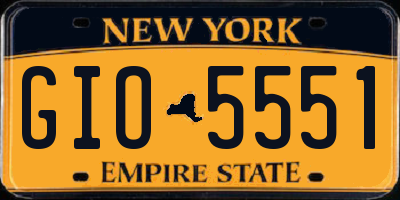 NY license plate GIO5551