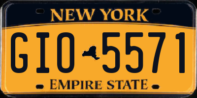 NY license plate GIO5571