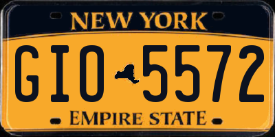 NY license plate GIO5572