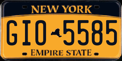 NY license plate GIO5585