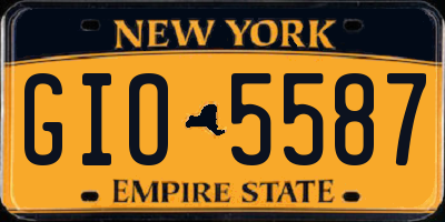 NY license plate GIO5587