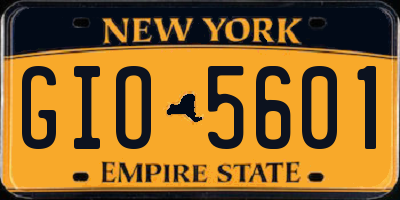 NY license plate GIO5601