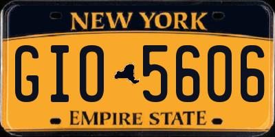 NY license plate GIO5606