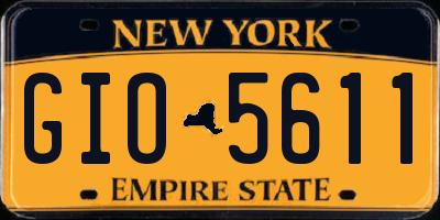 NY license plate GIO5611