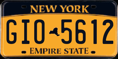 NY license plate GIO5612