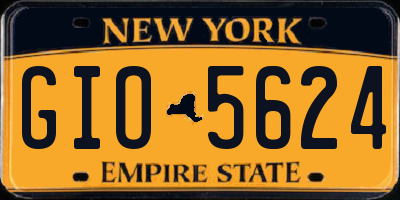 NY license plate GIO5624