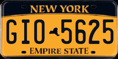 NY license plate GIO5625
