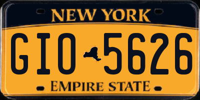 NY license plate GIO5626