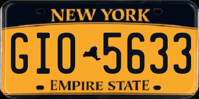 NY license plate GIO5633