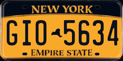 NY license plate GIO5634