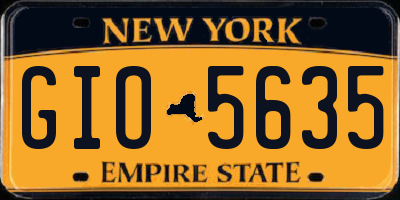NY license plate GIO5635