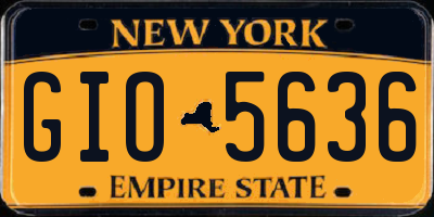 NY license plate GIO5636