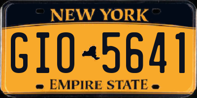 NY license plate GIO5641
