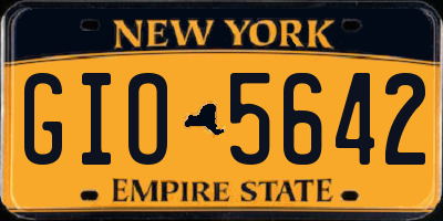 NY license plate GIO5642