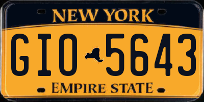 NY license plate GIO5643