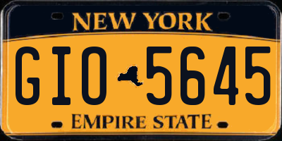 NY license plate GIO5645