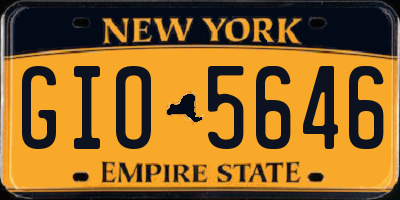 NY license plate GIO5646