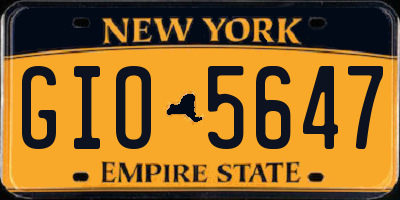 NY license plate GIO5647