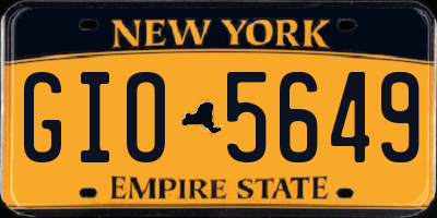 NY license plate GIO5649