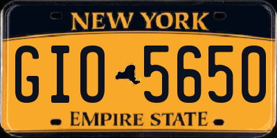 NY license plate GIO5650