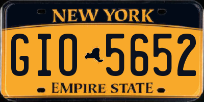 NY license plate GIO5652