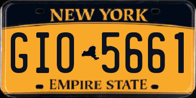 NY license plate GIO5661