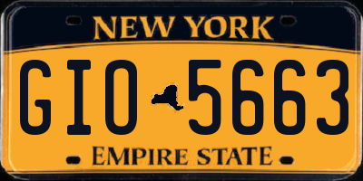 NY license plate GIO5663