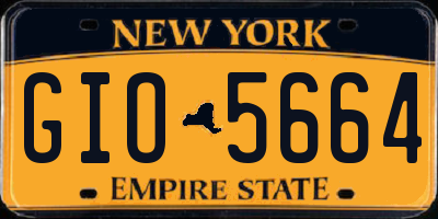 NY license plate GIO5664