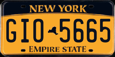 NY license plate GIO5665