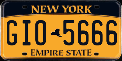 NY license plate GIO5666