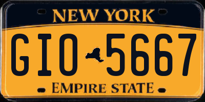 NY license plate GIO5667