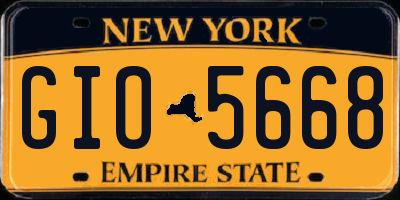 NY license plate GIO5668